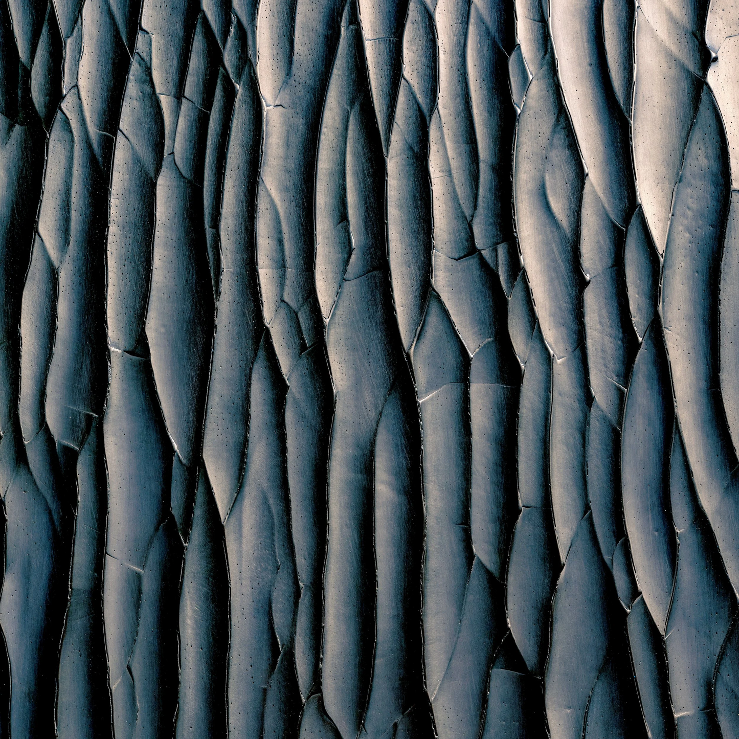 cracked gesso, iron - closeup