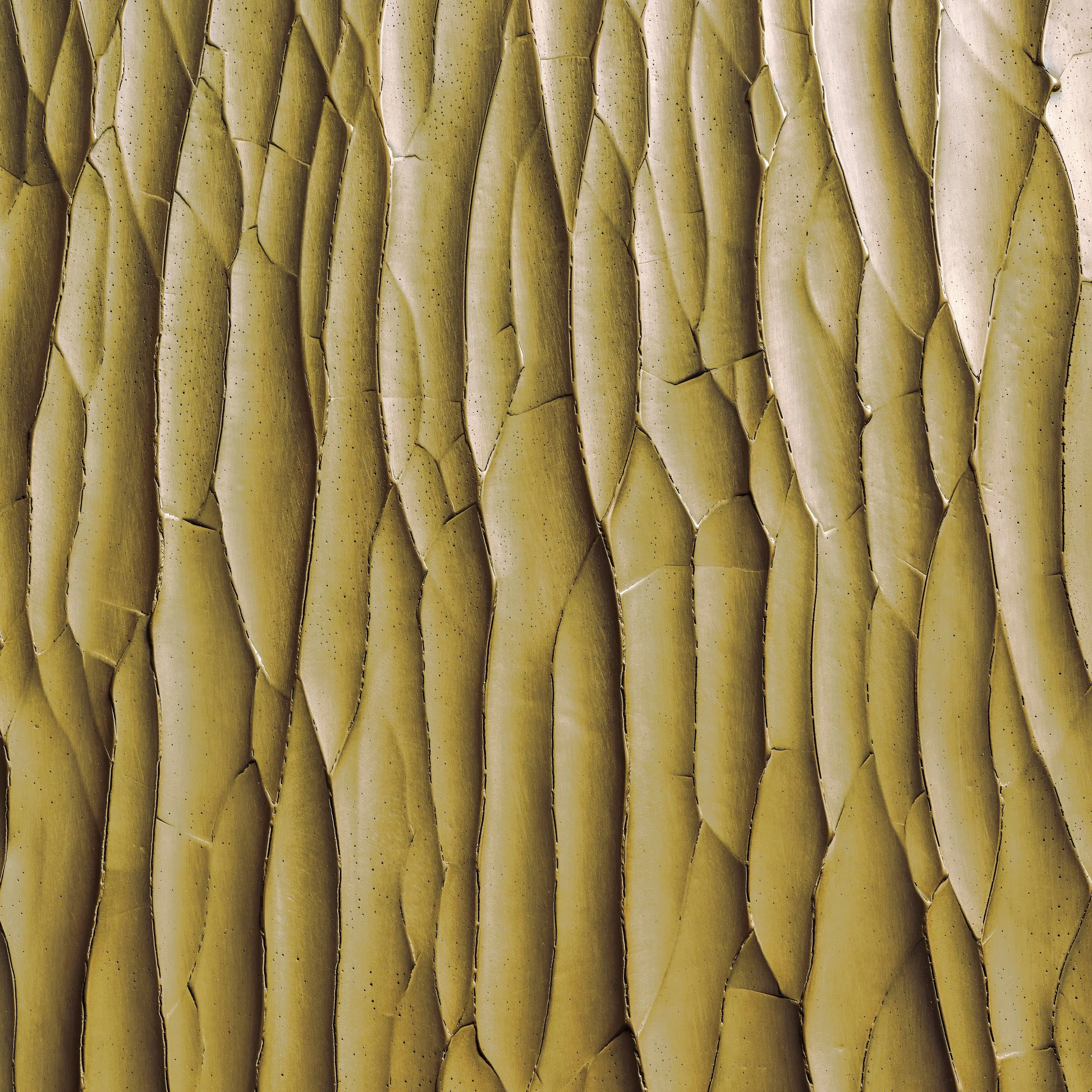 cracked gesso, gold brass - closeup