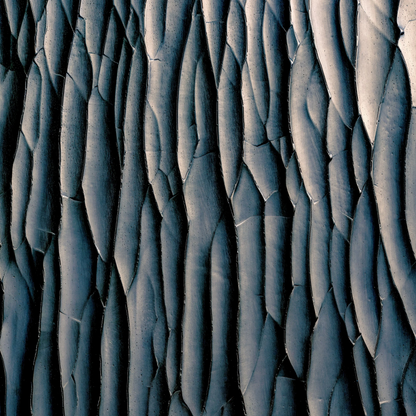 cracked gesso, iron - closeup