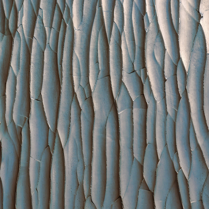 cracked gesso, pewter - closeup