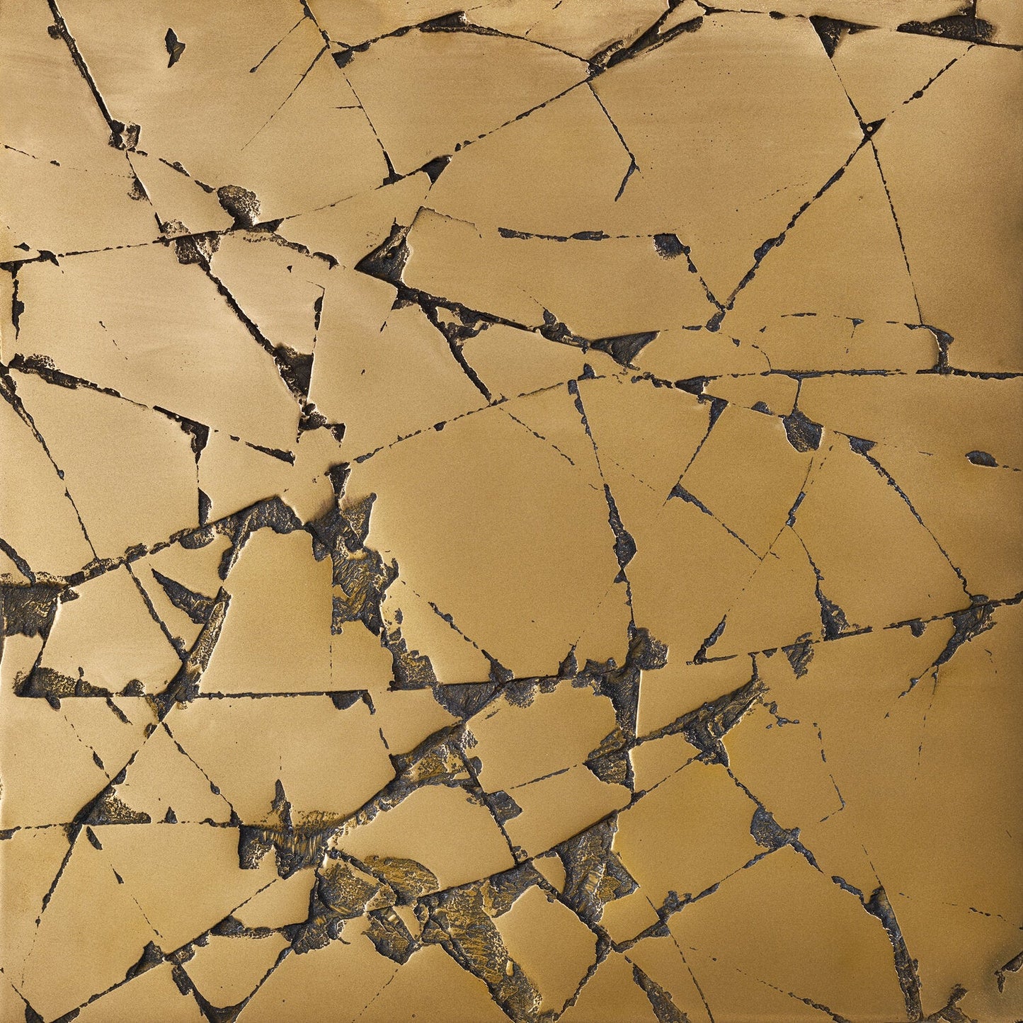 cracked, gold brass - closeup