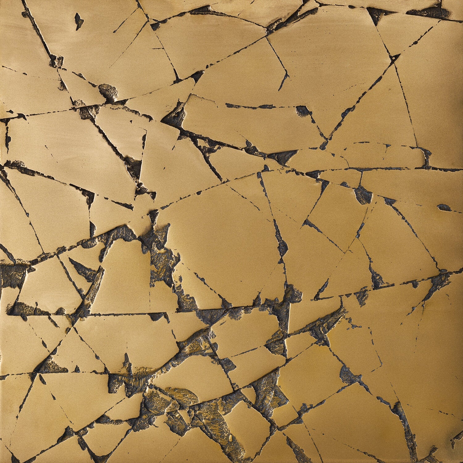 cracked, gold brass - closeup