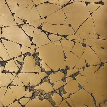 cracked, gold brass - closeup